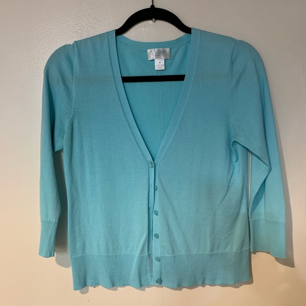 Ann Taylor Loft Aqua Cardigan. Never worn. Medium